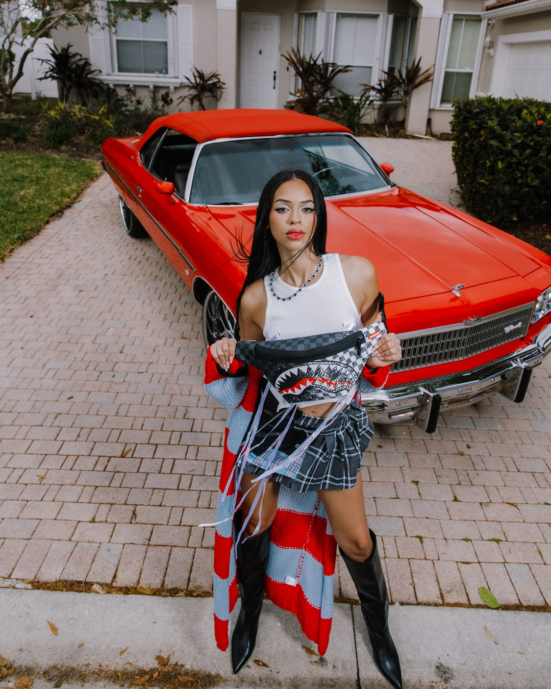 SCRIBBLE DRIBBLE CHECK SAVVY CROSSBODY