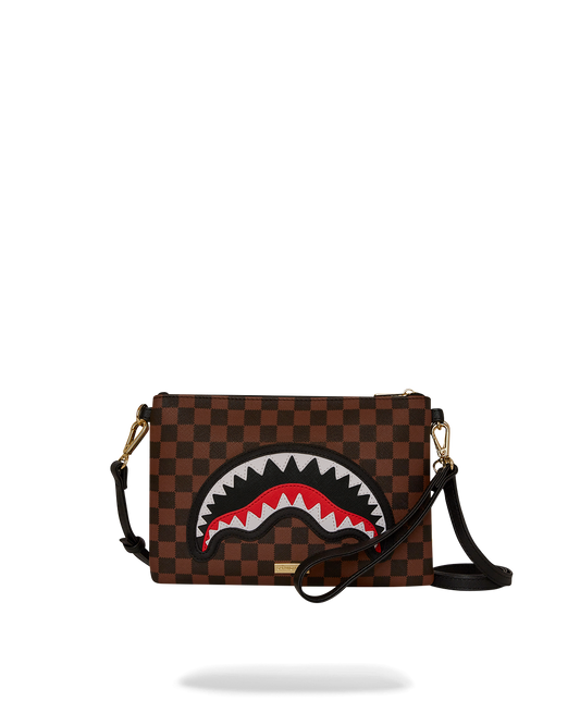 SAWTOOTH SHARKS IN PARIS CROSSOVER CLUTCH