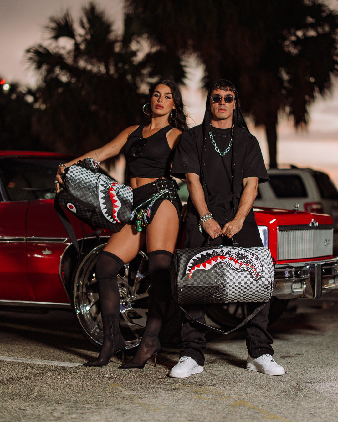 SCRIBBLE DRIBBLE CHECK DUFFLE