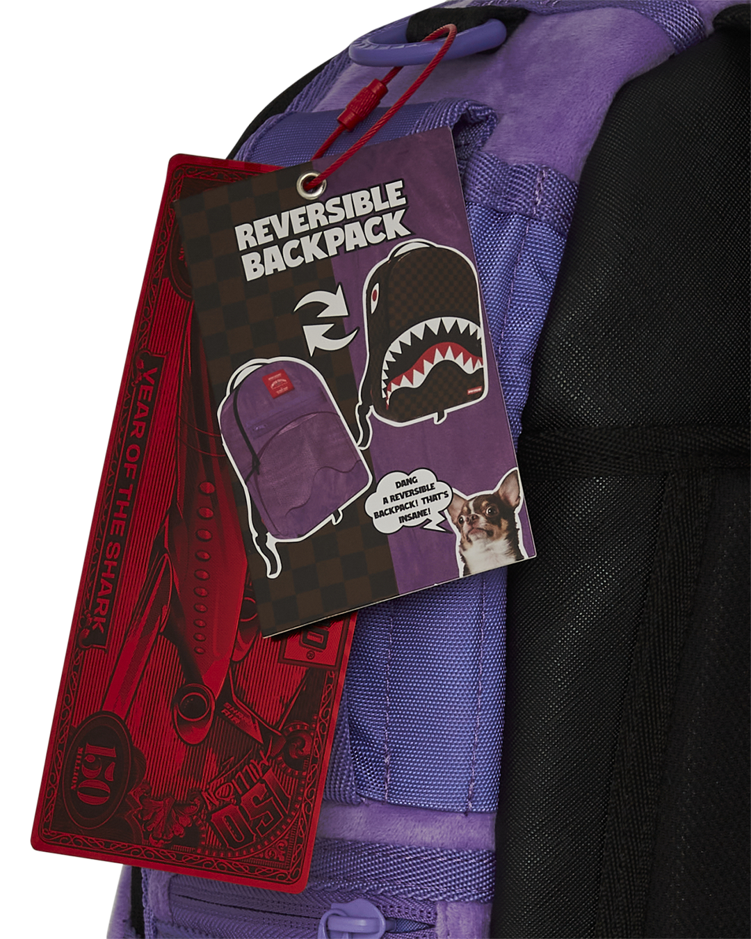 NOOO WAY!!! A REVERSIBLE BACKPACK - PURPLE VELOUR TO OG SHARKS IN PARIS BACKPACK